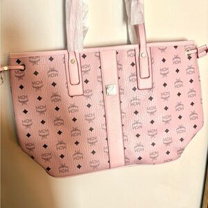 MCM Light Pink Logo Tote